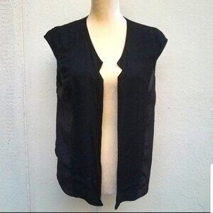 Silence + noise black open front cardigan vest